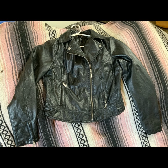 L2 Black Faux Leather Jacket - Picture 1 of 5